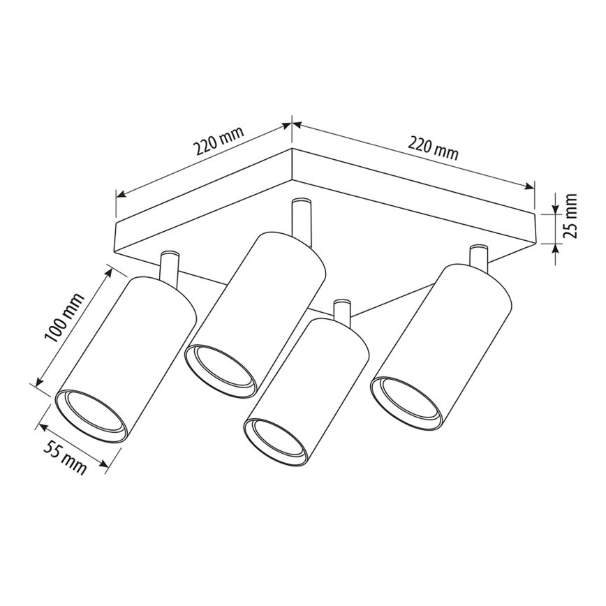 Brilagi - LED RGBW Zatemnljivo točkovno svetilo SELE SQUARE 4xGU10/6,5W/230V 2700-6500K črna