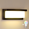 Brilagi - LED RGBW zatemnjivo zunanje stensko svetilo BRICKY 1xE27/9W/230V 2700-6500K IP54 črna