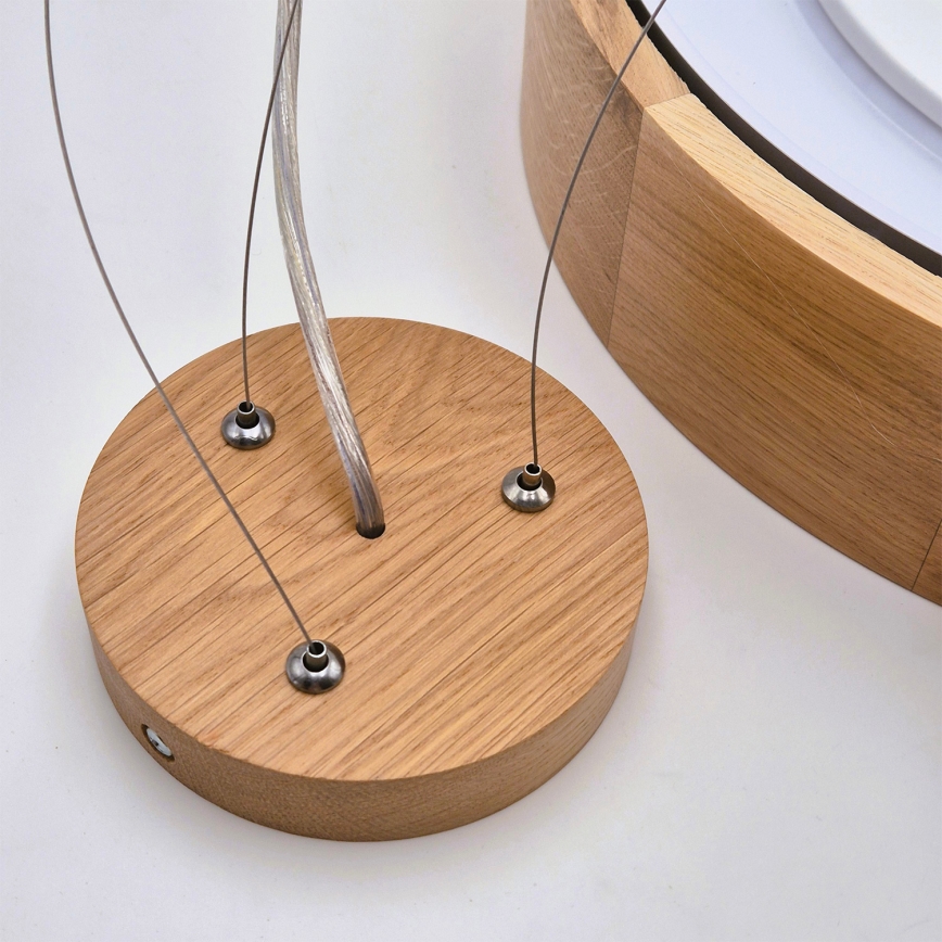 Brilagi - LED RGBW zatemnljiv viseči lestenec CARVALHO na jeklenem lanku 3xE27/15W/230V 2700-6500K Wi-Fi hrast, premer 47,5 cm