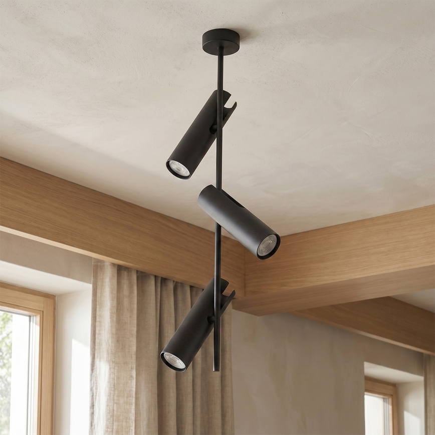 Brilagi - LED RGBW zatemljiv lestenec na palici BRANCH 3xGU10/6,5W/230V 2700-6500K črna