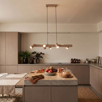 Brilagi - LED RGBW zatemnitveni lestenec na kablu SELE 6xGU10/6,5W/230V 2700-6500K bež + daljinski upravljalnik