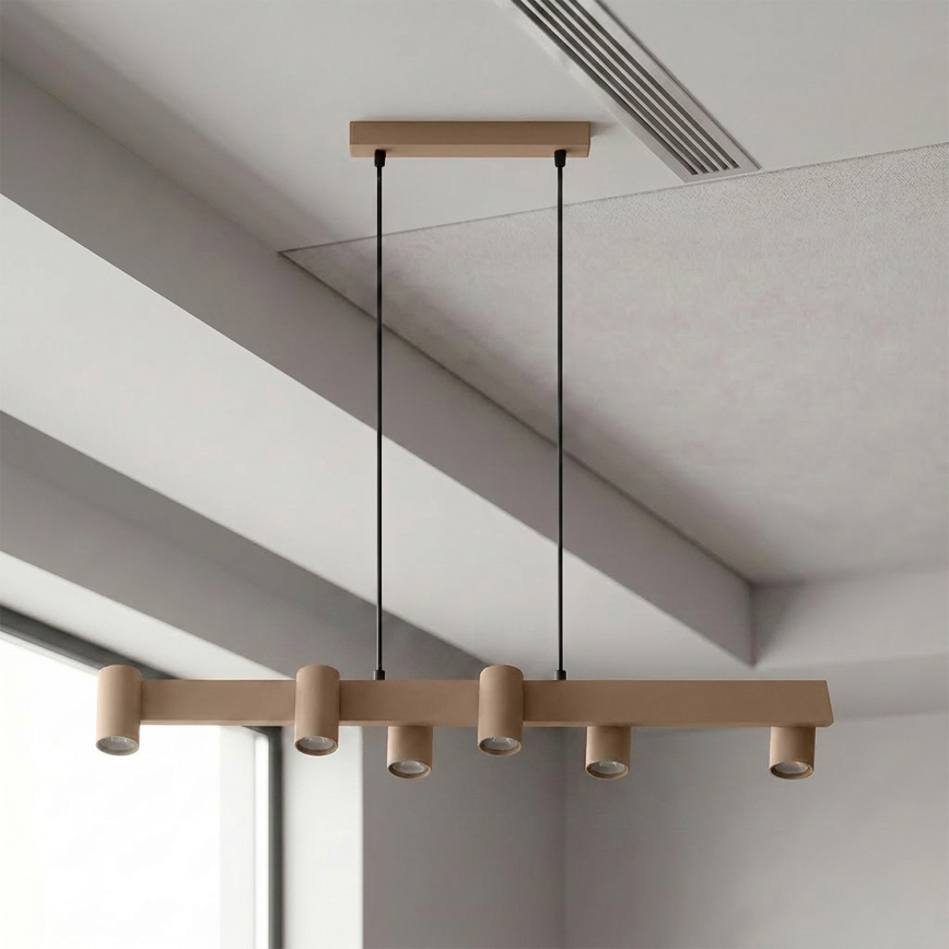 Brilagi - LED RGBW zatemnitveni lestenec na kablu SELE 6xGU10/6,5W/230V 2700-6500K bež + daljinski upravljalnik