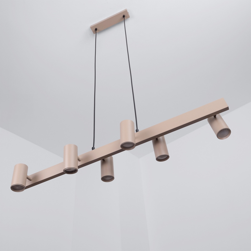 Brilagi - LED RGBW zatemnitveni lestenec na kablu SELE 6xGU10/6,5W/230V 2700-6500K bež + daljinski upravljalnik