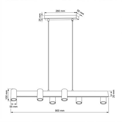 Brilagi - LED RGBW zatemnitveni lestenec na kablu SELE 6xGU10/6,5W/230V 2700-6500K bež + daljinski upravljalnik