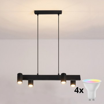 Brilagi - LED RGBW Zatemnljiv viseči lestenec na kablu SELE 4xGU10/6,5W/230V 2700-6500K črna