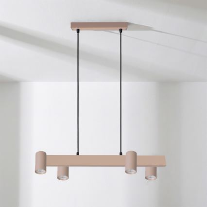 Brilagi - LED RGBW Zatemljiv lestenec na kablu SELE 4xGU10/6,5W/230V 2700-6500K bež