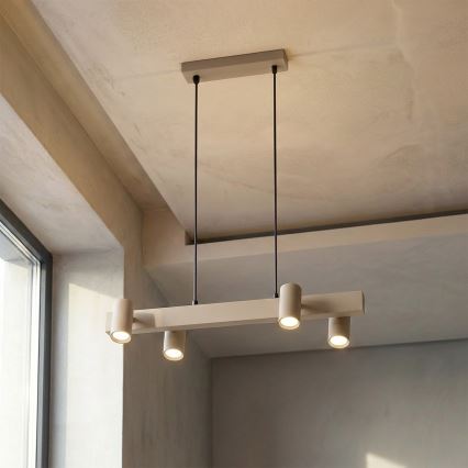 Brilagi - LED RGBW Zatemljiv lestenec na kablu SELE 4xGU10/6,5W/230V 2700-6500K bež