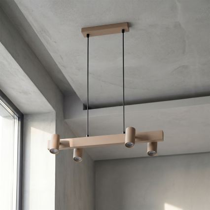 Brilagi - LED RGBW Zatemljiv lestenec na kablu SELE 4xGU10/6,5W/230V 2700-6500K bež