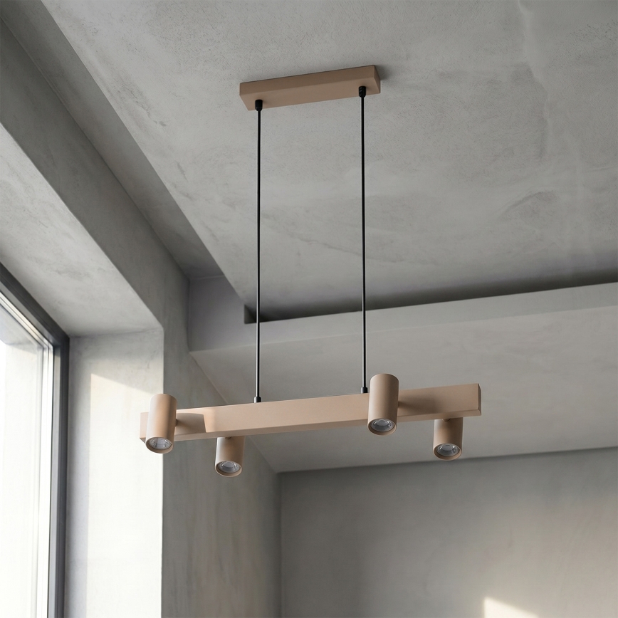 Brilagi - LED RGBW Zatemljiv lestenec na kablu SELE 4xGU10/6,5W/230V 2700-6500K bež