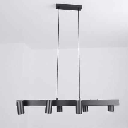 Brilagi - LED RGBW Zatemljiv lestenec na kablu SELE 6xGU10/6,5W/230V 2700-6500K črna + daljinsko upravljanje