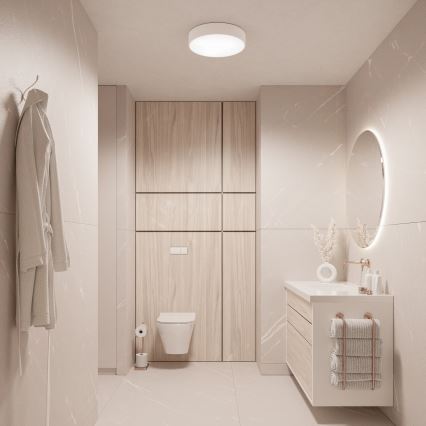 Brilagi - LED RGBW zatemnjiva kopalniška stropna svetilka CLARE 3xE27/9W/230V 2700-6500K, premer 40 cm, IP54, Wi-Fi, bela