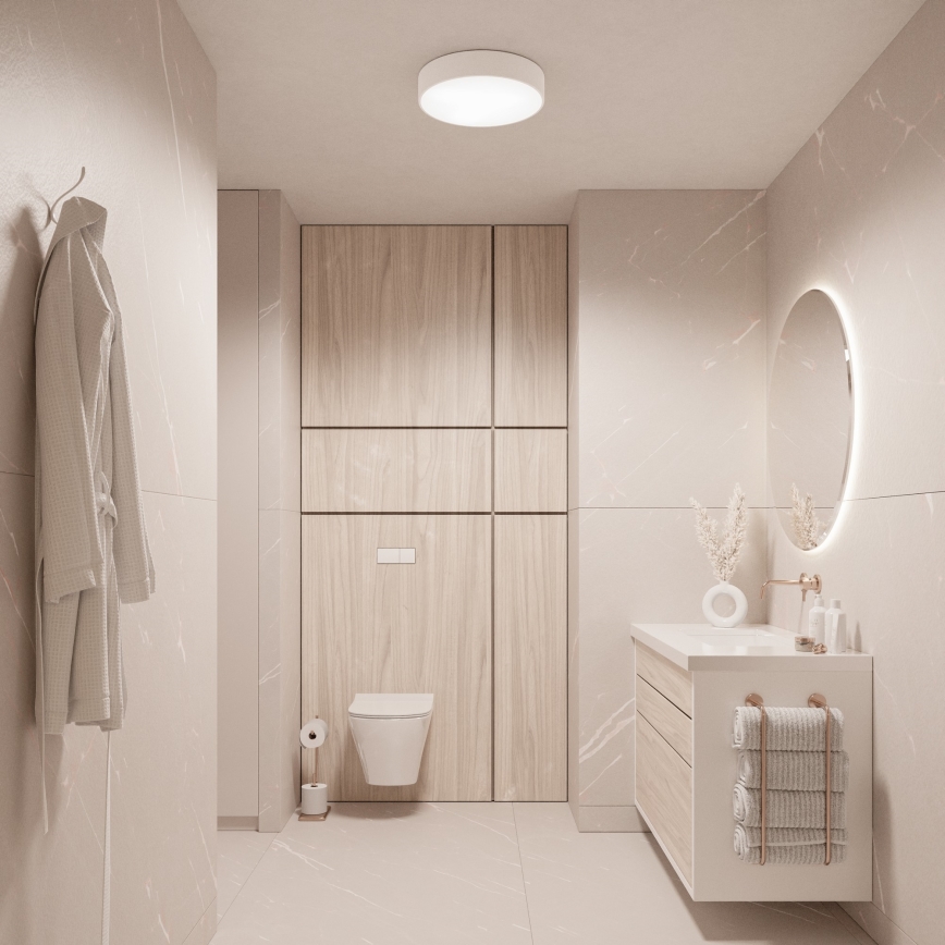 Brilagi - LED RGBW zatemnjiva kopalniška stropna svetilka CLARE 3xE27/9W/230V 2700-6500K, premer 40 cm, IP54, Wi-Fi, bela