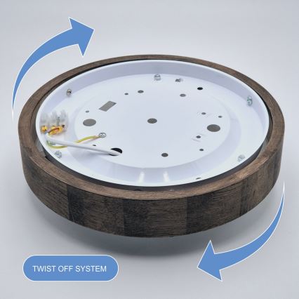 Brilagi - LED RGBW z nastavljivo svetlostjo stropna svetilka CARVALHO SLIM 1xE27/15W/230V 2700-6500K Wi-Fi hrast premer 27 cm