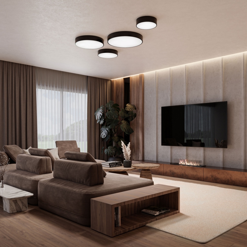 Brilagi - LED RGBW zatemnljivo stropno svetilo CLARE 1xE27/9W/230V 2700-6500K premer 20 cm Wi-Fi črna