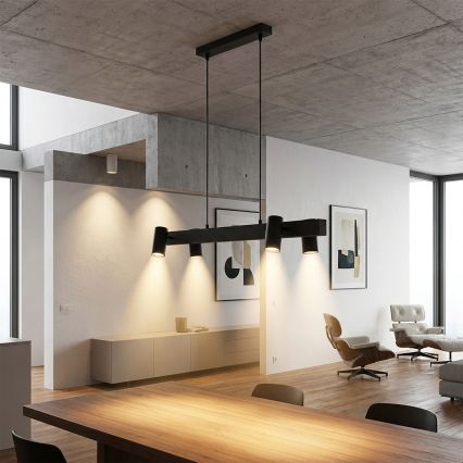 Brilagi - LED RGBW Zatemnljiv viseči lestenec na kablu SELE 4xGU10/6,5W/230V 2700-6500K črna