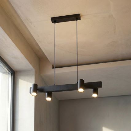 Brilagi - LED RGBW Zatemnljiv viseči lestenec na kablu SELE 4xGU10/6,5W/230V 2700-6500K črna