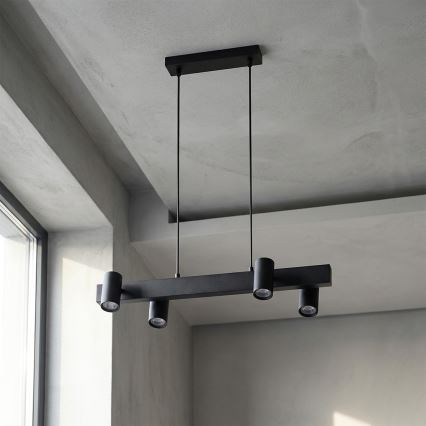 Brilagi - LED RGBW Zatemnljiv viseči lestenec na kablu SELE 4xGU10/6,5W/230V 2700-6500K črna