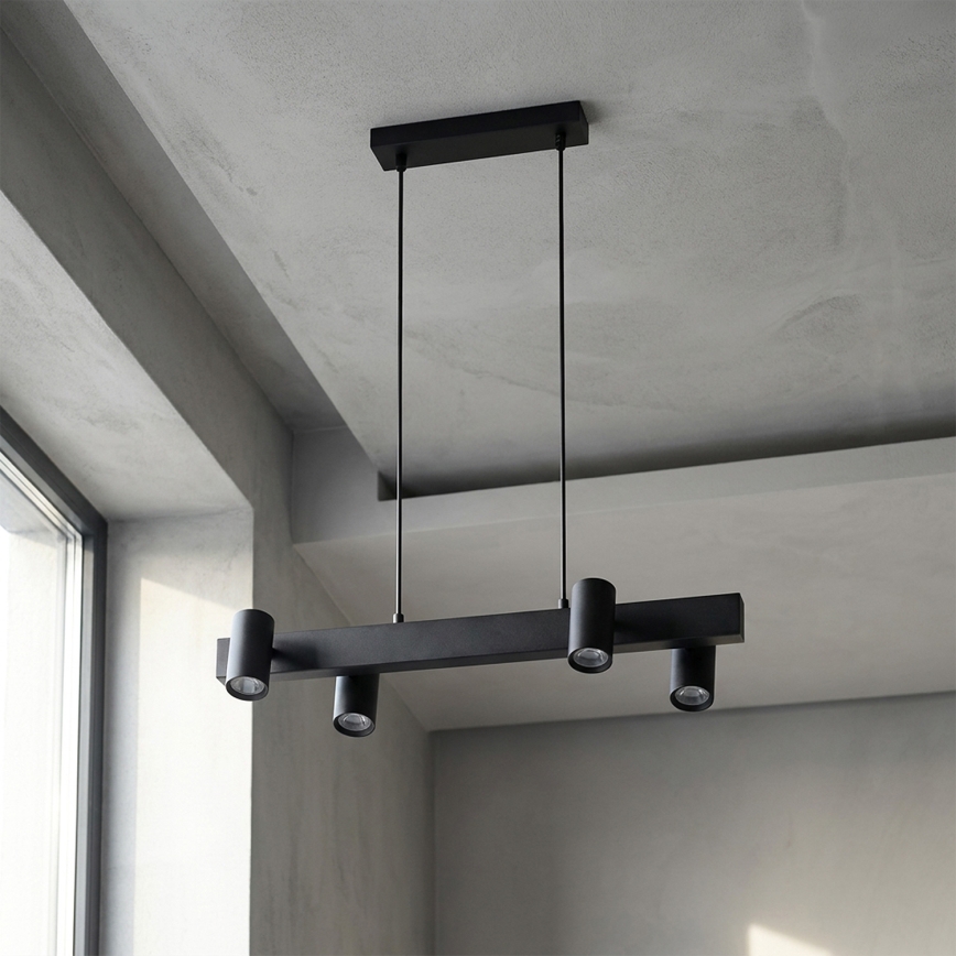 Brilagi - LED RGBW Zatemnljiv viseči lestenec na kablu SELE 4xGU10/6,5W/230V 2700-6500K črna