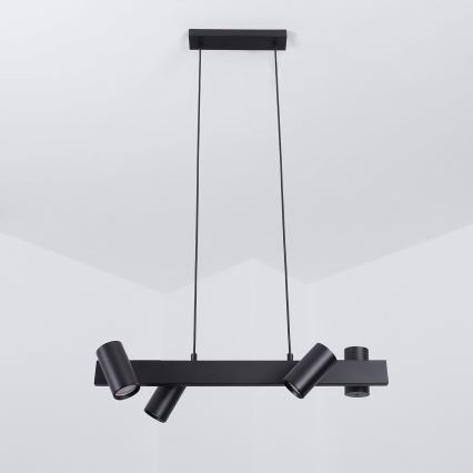 Brilagi - LED RGBW Zatemnljiv viseči lestenec na kablu SELE 4xGU10/6,5W/230V 2700-6500K črna