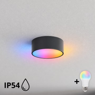 BRILAGI - LED RGBW zatemnljivo kopalniško stropno svetilo CLARE 1xE27/12W/230V Ø 20 cm antracitno IP54
