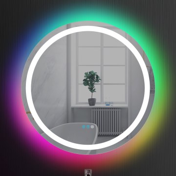 Brilagi - LED RGBW zatemnljivo ogrevano kopalniško ogledalo z osvetlitvijo AVA PRO LED/18W/230V, premer 60 cm, 3000/4000/6500K, IP44