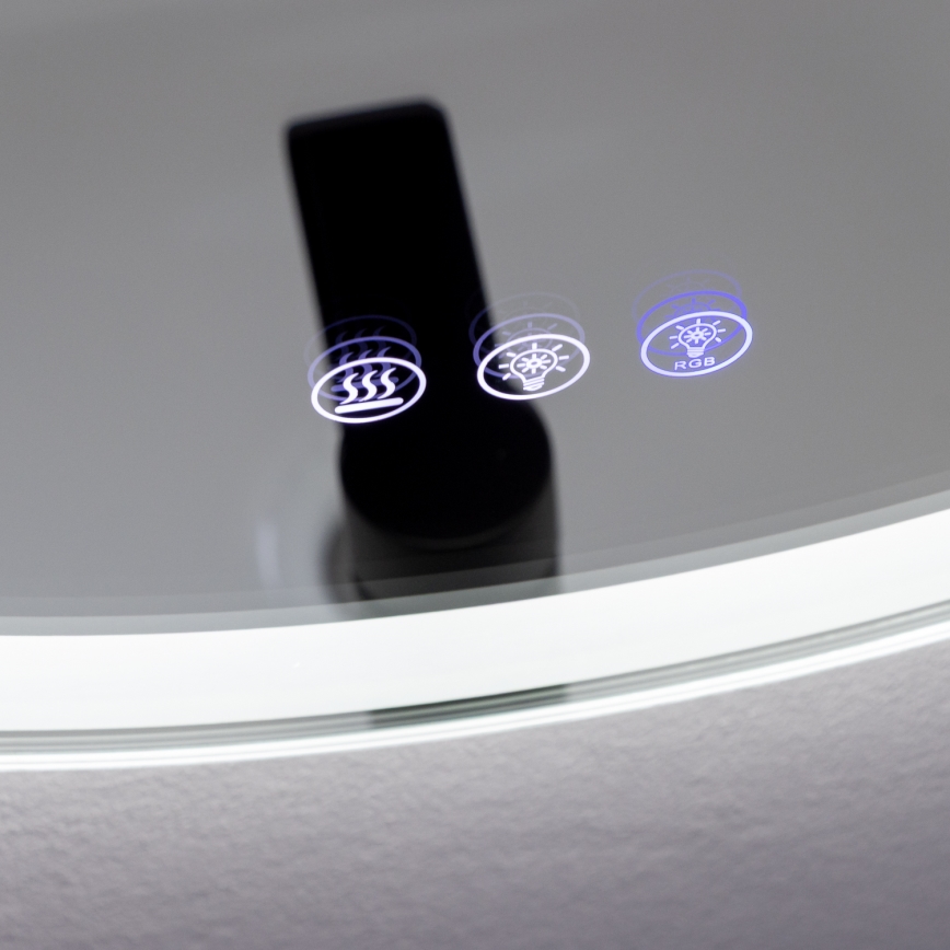 Brilagi - LED RGBW ogrevano kopalniško ogledalo AVA PRO LED/18W/230V Ø 60 cm IP44 CRI 90 s možnostjo zatemnitve + CCT