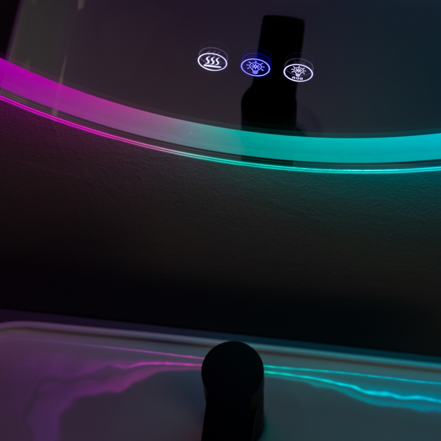 Brilagi - LED RGBW ogrevano kopalniško ogledalo AVA PRO LED/18W/230V Ø 60 cm IP44 CRI 90 s možnostjo zatemnitve + CCT