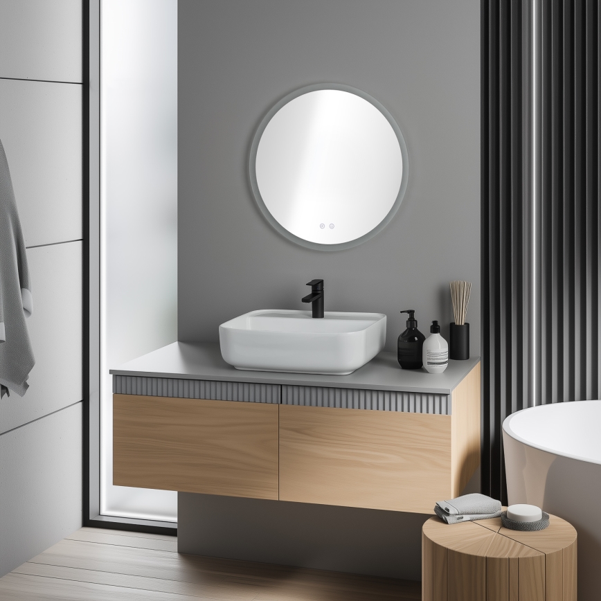 Brilagi - LED RGBW ogrevano kopalniško ogledalo CLARA PRO LED/19W/230V pr. 60 cm IP44 CRI 90 zatemnljivo + CCT + daljinski upravljalnik