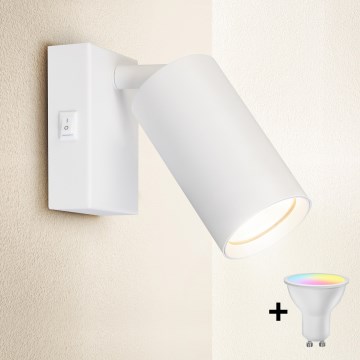 Brilagi - LED RGBW zatemnljivo stensko točkovno svetilo s stikalom SELE 1xGU10/4,8W/230V 3000K belo + daljinski upravljalnik