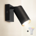 Brilagi - LED RGBW zatemnljivo stensko točkovno svetilo s stikalom SELE 1xGU10/4,8W/230V 3000K črna/zlata + daljinski upravljalnik