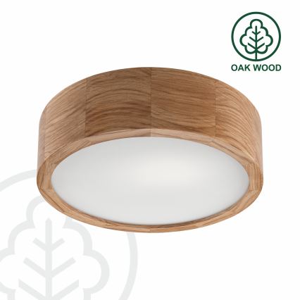 Brilagi - LED RGBW zatemnjiva stropna svetilka CARVALHO 1xE27/15W/230V 2700-6500K Wi-Fi hrast premer 27,5 cm