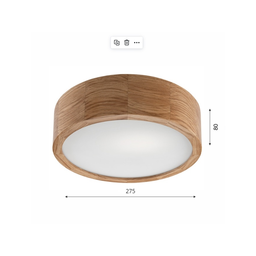 Brilagi - LED RGBW zatemnjiva stropna svetilka CARVALHO 1xE27/15W/230V 2700-6500K Wi-Fi hrast premer 27,5 cm