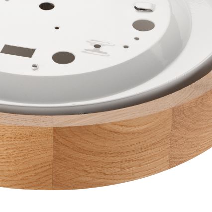Brilagi - LED RGBW zatemnjiva stropna svetilka CARVALHO 1xE27/9W/230V 2700-6500K Wi-Fi hrast premer 27,5 cm