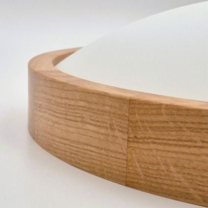 Brilagi - LED RGBW zatemnjiva stropna svetilka CARVALHO SLIM 2xE27/15W/230V 2700-6500K Wi-Fi hrast, premer 37 cm