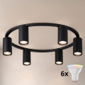 Brilagi - LED RGBW zatemnljivo stropno svetilo SELE 6xGU10/6,5W/230V 2700-6500K črna + daljinski upravljalnik