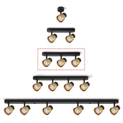 Brilagi - LED RGBW zatemnljivo točkovno svetilo NUGGET 3xGU10/6W/230V črna/zlata