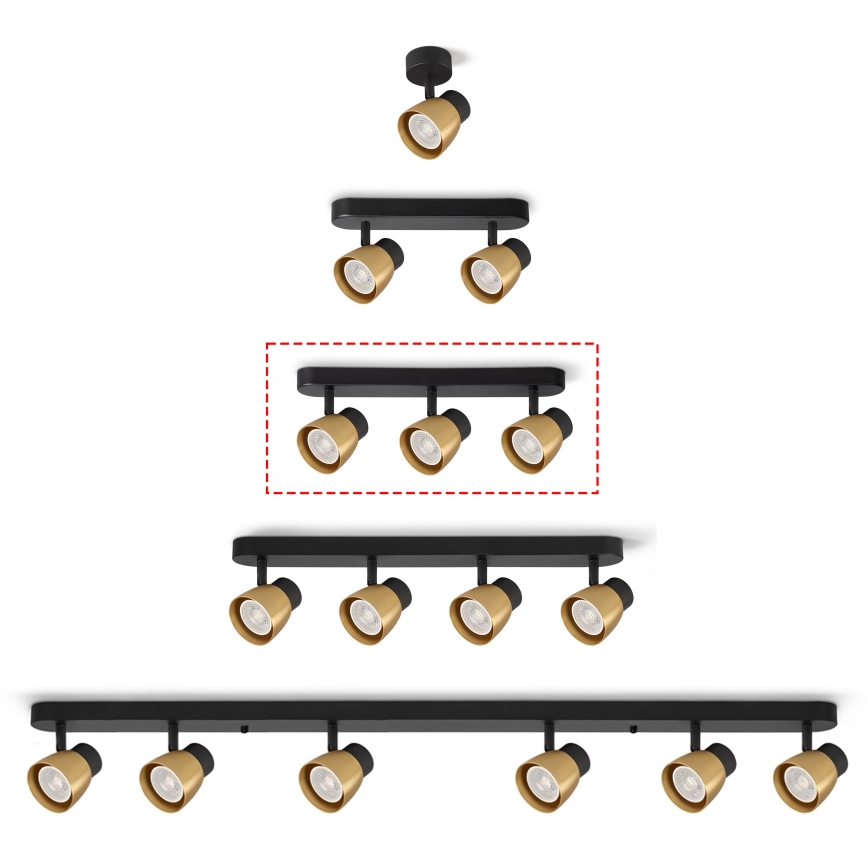 Brilagi - LED RGBW zatemnljivo točkovno svetilo NUGGET 3xGU10/6W/230V črna/zlata