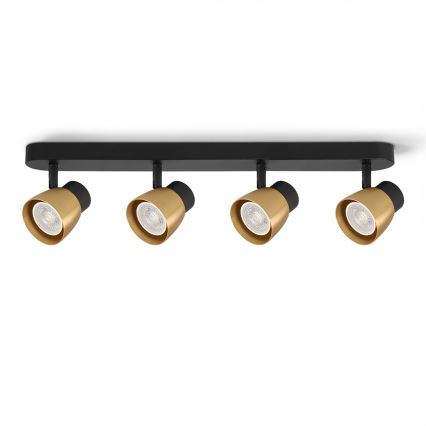 Brilagi - LED RGBW zatemnljivo točkovno svetilo NUGGET 4xGU10/6W/230V 2700-6500K Wi-Fi črna/zlata