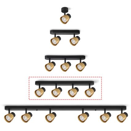 Brilagi - LED RGBW zatemnljivo točkovno svetilo NUGGET 4xGU10/6W/230V 2700-6500K Wi-Fi črna/zlata