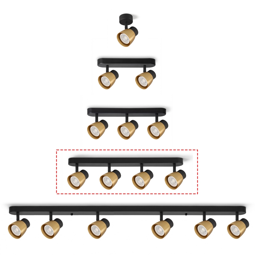 Brilagi - LED RGBW zatemnljivo točkovno svetilo NUGGET 4xGU10/6W/230V 2700-6500K Wi-Fi črna/zlata
