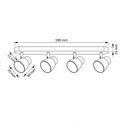 Brilagi - LED RGBW zatemnljivo točkovno svetilo NUGGET 4xGU10/6W/230V 2700-6500K Wi-Fi črna/zlata
