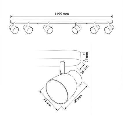 Brilagi - LED RGBW zatemnljivo točkovno svetilo NUGGET 6xGU10/6,5W/230V 2700-6500K Wi-Fi črna/zlata