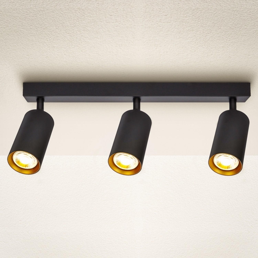 Brilagi - LED RGBW zatemnljivo točkovno svetilo SELE 3xGU10/6,5W/230V 2700-6500K črna/zlata