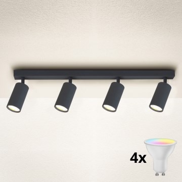 Brilagi - LED RGBW zatemnljivo točkovno svetilo SELE 4xGU10/4,8W/230V 3000K antracit + daljinski upravljalnik