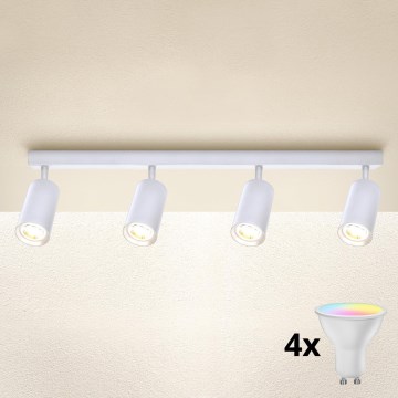 Brilagi - LED RGBW zatemnljivo točkovno svetilo SELE 4xGU10/4,8W/230V 3000K belo + daljinski upravljalnik