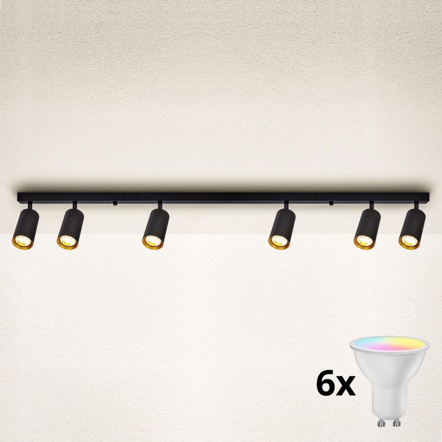 Brilagi - LED RGBW zatemnljivo točkovno svetilo SELE 6xGU10/6,5W/230V 2700-6500K črna/zlata