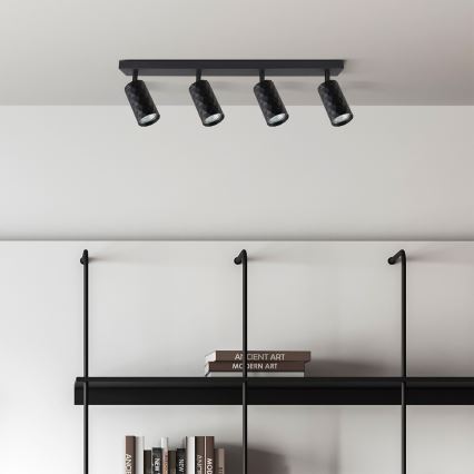 Brilagi - LED RGBW zatemljivo točkovno svetilo SELE DIAMANT 4xGU10/4,8W/230V 3000K črno + daljinski upravljalnik
