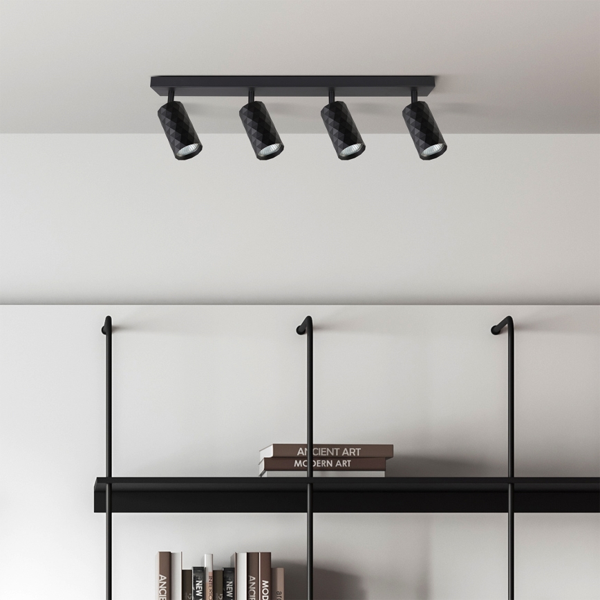 Brilagi - LED RGBW zatemljivo točkovno svetilo SELE DIAMANT 4xGU10/4,8W/230V 3000K črno + daljinski upravljalnik