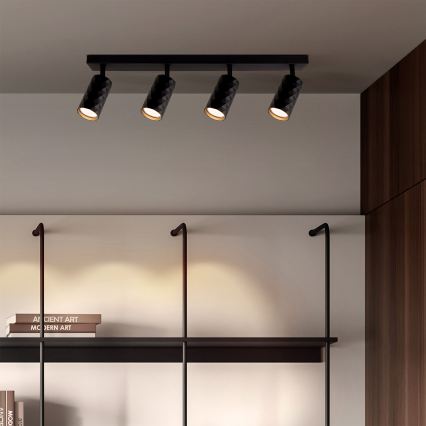 Brilagi - LED RGBW zatemljivo točkovno svetilo SELE DIAMANT 4xGU10/4,8W/230V 3000K črno + daljinski upravljalnik