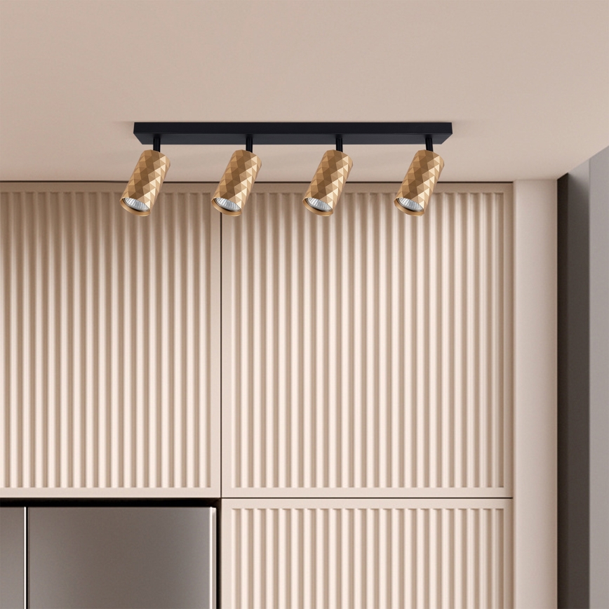 Brilagi - LED RGBW točkovna svetilka SELE DIAMANT z možnostjo zatemnitve 4xGU10/4,8W/230V 3000K v zlati barvi + daljinski upravljalnik